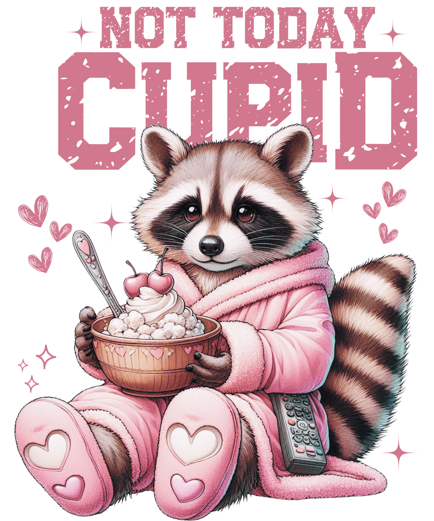 Not Today Cupid Raccoon