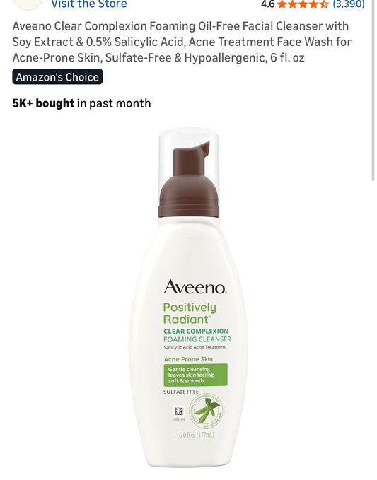 Aveeno facial cleanser
