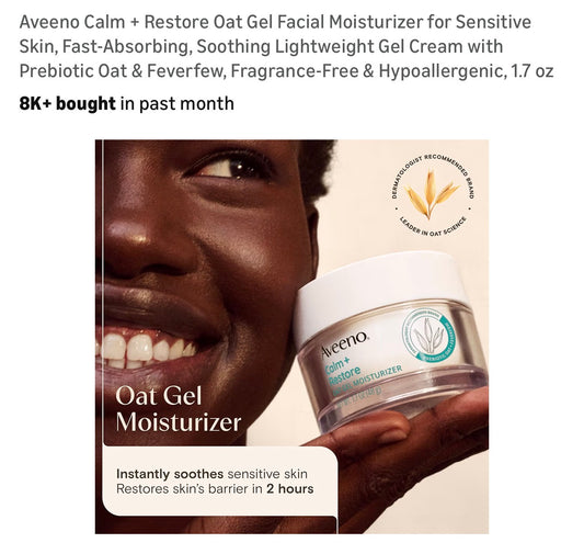 Aveeno oat gel moisturizer
