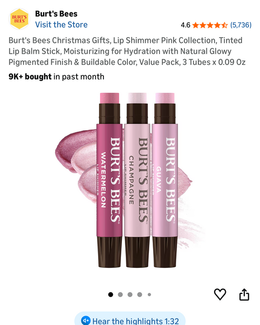 Burt's Bees Lip Shimmer Value Pack