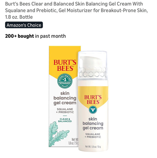 Burt's Bees skin balancing gel cream