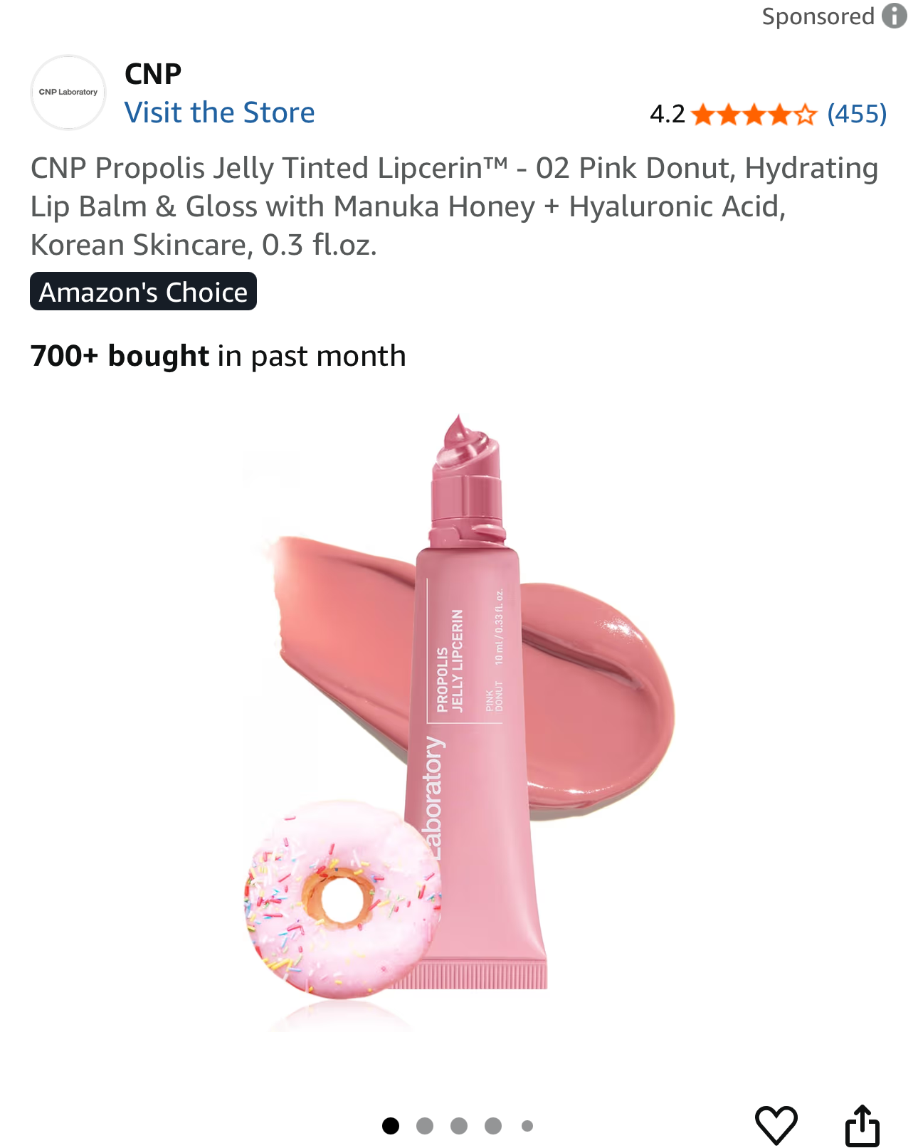 CNP Propolis Jelly Tinted Lipcerin - 02 Pink Donut