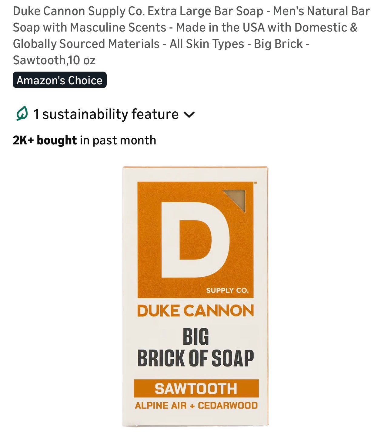 Duke Cannon Supply Co. soap bar