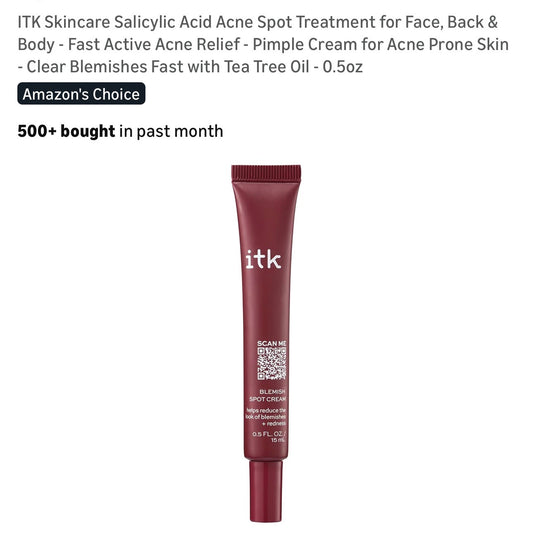 ITK Skincare Salicylic Acid Acne Spot Treatment