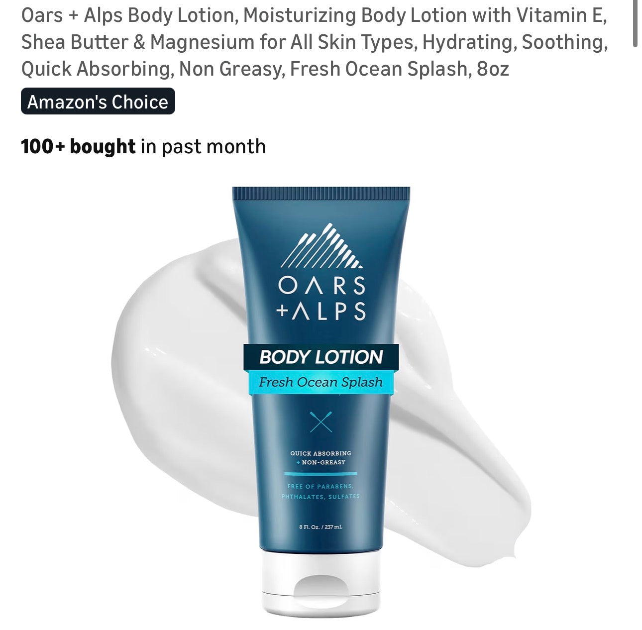 Oars + Alps body lotion