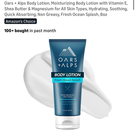 Oars + Alps body lotion