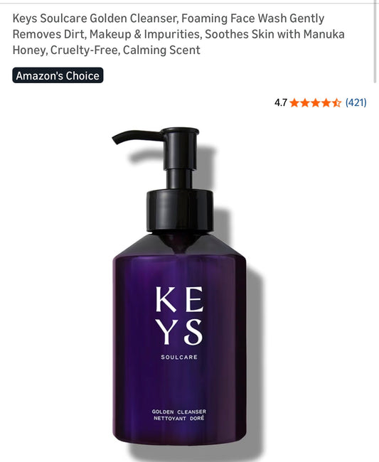 Purple bottle of Keys Soulcare Golden Cleanser