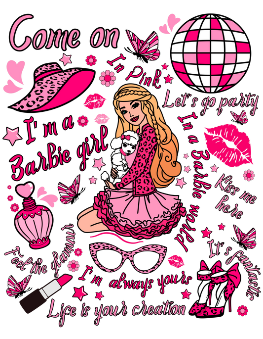 Pink Girl with Cute Dog